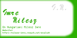 imre milesz business card